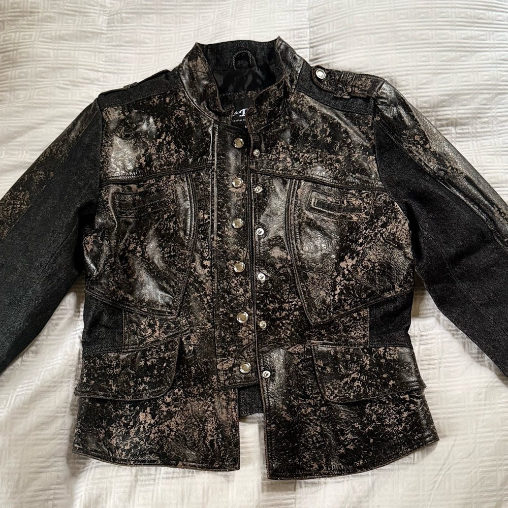 H & D Classical Leather Collection
Denim and Genuine Leather Jacket